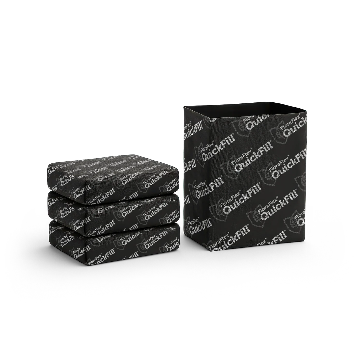 QuickFill 2 gallon O2 coco coir grow bag with breathable mesh sidewall