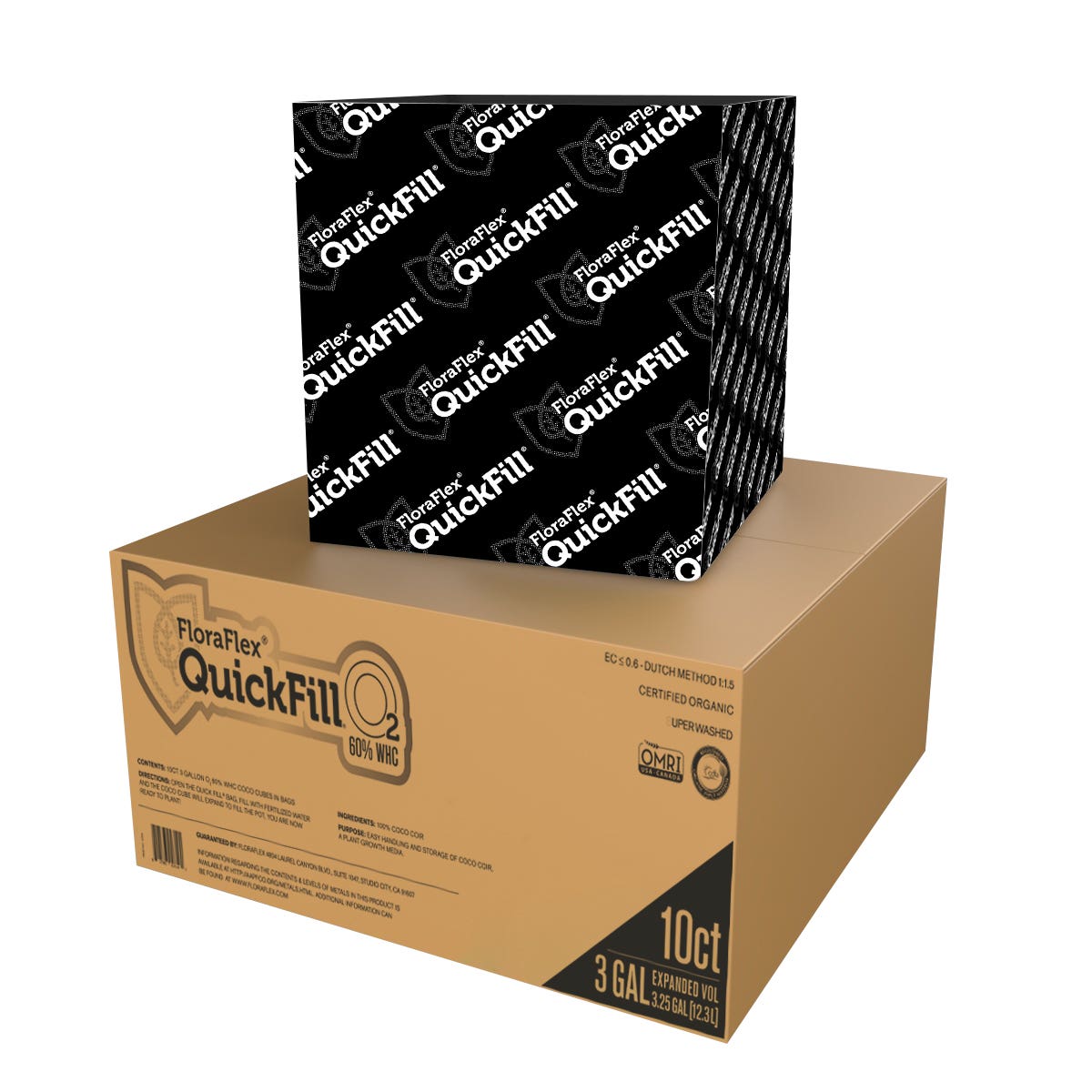 Gal Quickfill™ O2 Bag 60% WHC Expandable Organic Coco Coir Plant  Medium 10pk
